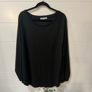 NEW w/o tags CHIC SOUL curved hem slouchy dolman tunic, black thermal